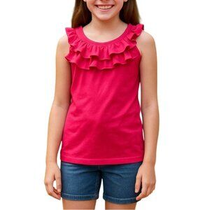 Arizona Jean Co. Girls Pink Ruffle Tank Top  Size Large 10/12